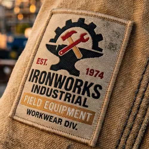 Durable custom patch on a heavy work jacket.