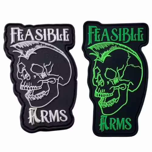 Glow in the dark custom rubber patch for night shifts and tactical use.