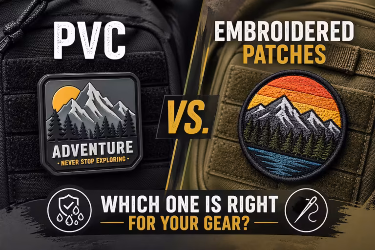 Comparison of PVC and embroidered mountain patches on tactical gear to find the best custom option.