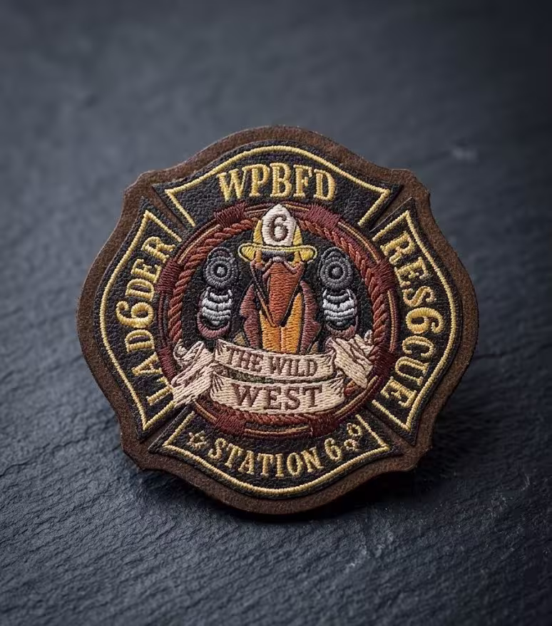 Custom embroidered WPBFD Ladder 6 Rescue fire patch with 